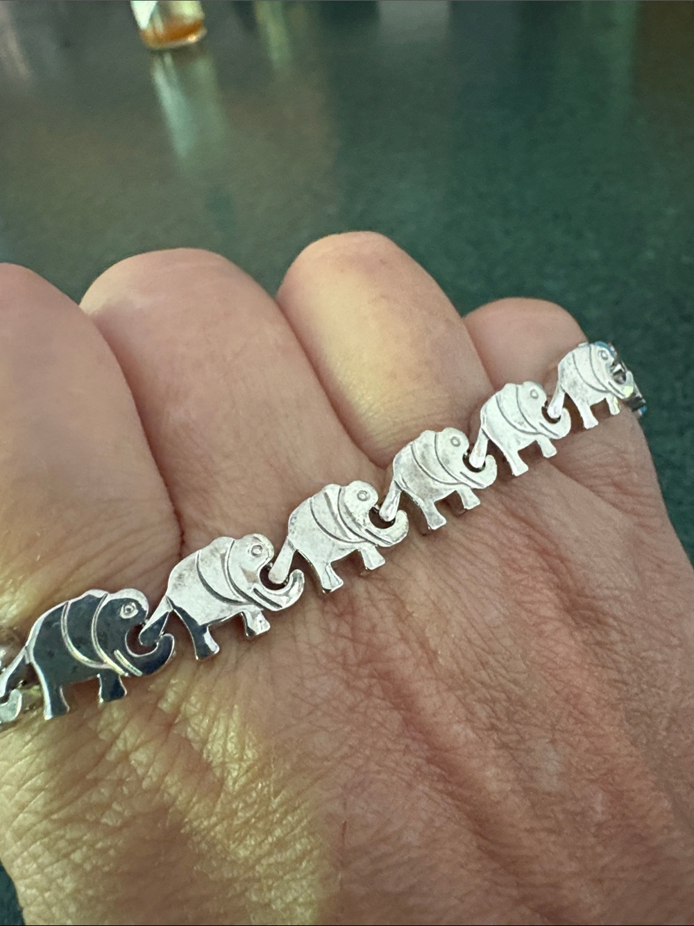 Sterling elephant parade bracelet